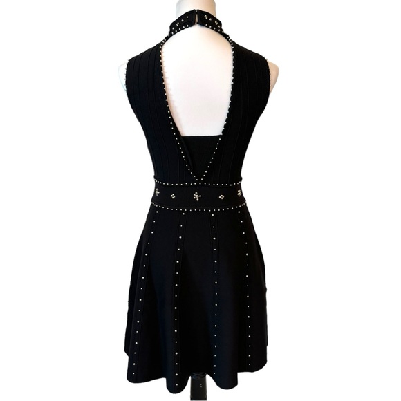 Black Knit Beaded Open Back Dress - Picture 9 of 15